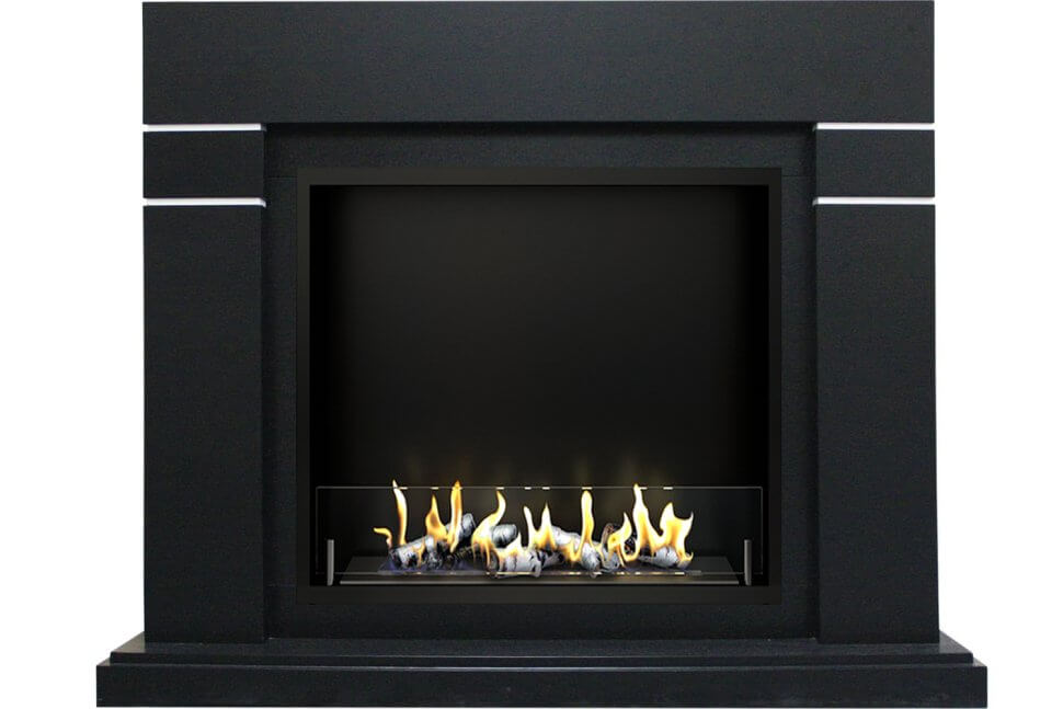 Биокамин в портале Firezo Lindos Black, стандарт Биокамин в портале Firezo Lindos Black, стандарт
