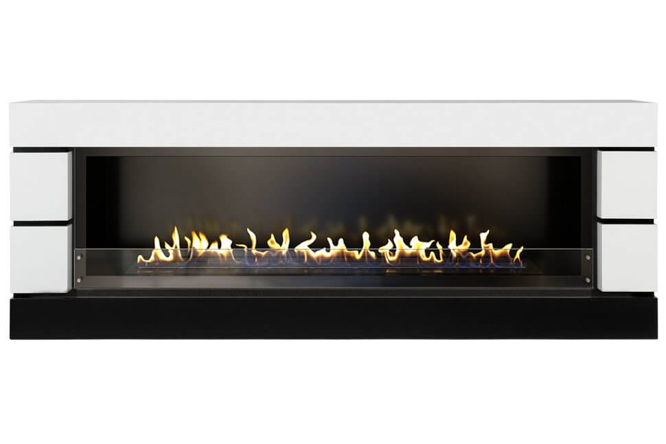 Линейный биокамин Firezo Modern 60 Белый с черным, стандарт Линейный биокамин Firezo Modern 60 Белый с черным, стандарт